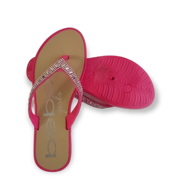 Bebe Girl's Sandals. Pink with rhinestones. Size 2. NWT - Picture 4 of 8